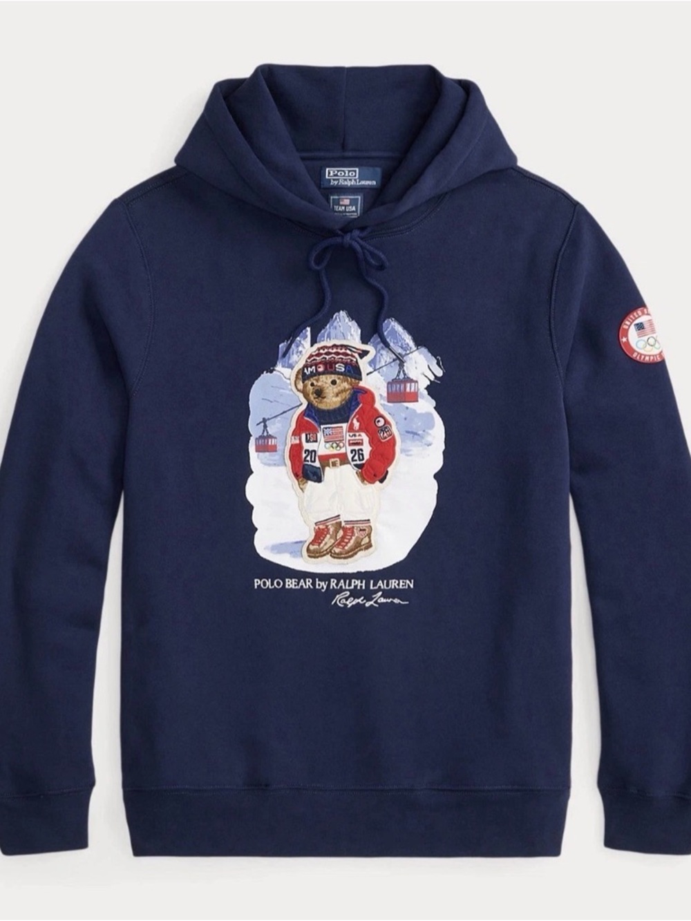 Polo by Ralph Lauren Navy Ski Bear Pullover Hoodie